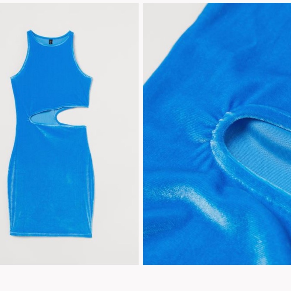 VELOUR BODYCON DRESS - Picture 2 of 3